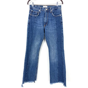 Zara Woman High Waist Denim Jeans Raw Hem Size 6